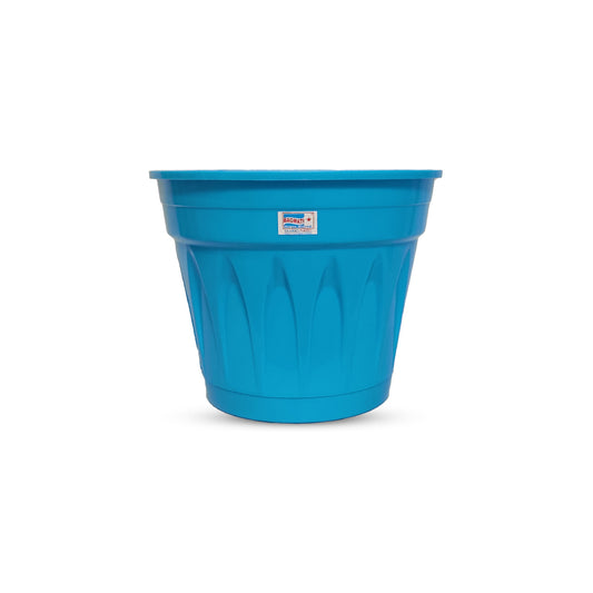 7 Inch Elegant Planter Blue Plastic Pot (Gamala) With Plate